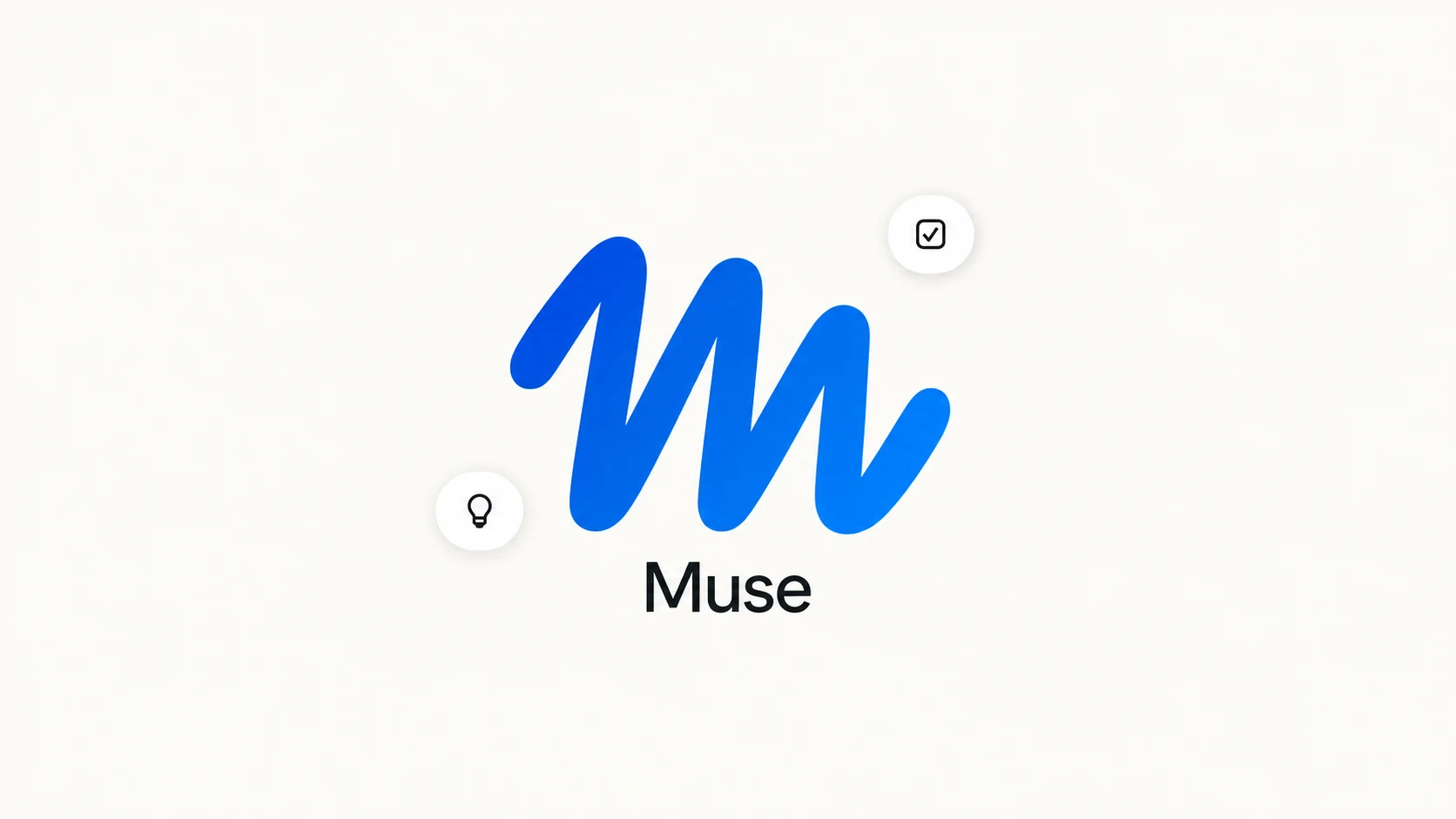 Composition autour du logo bleu de Muse, issue du visuel de lancement officiel de Meta.