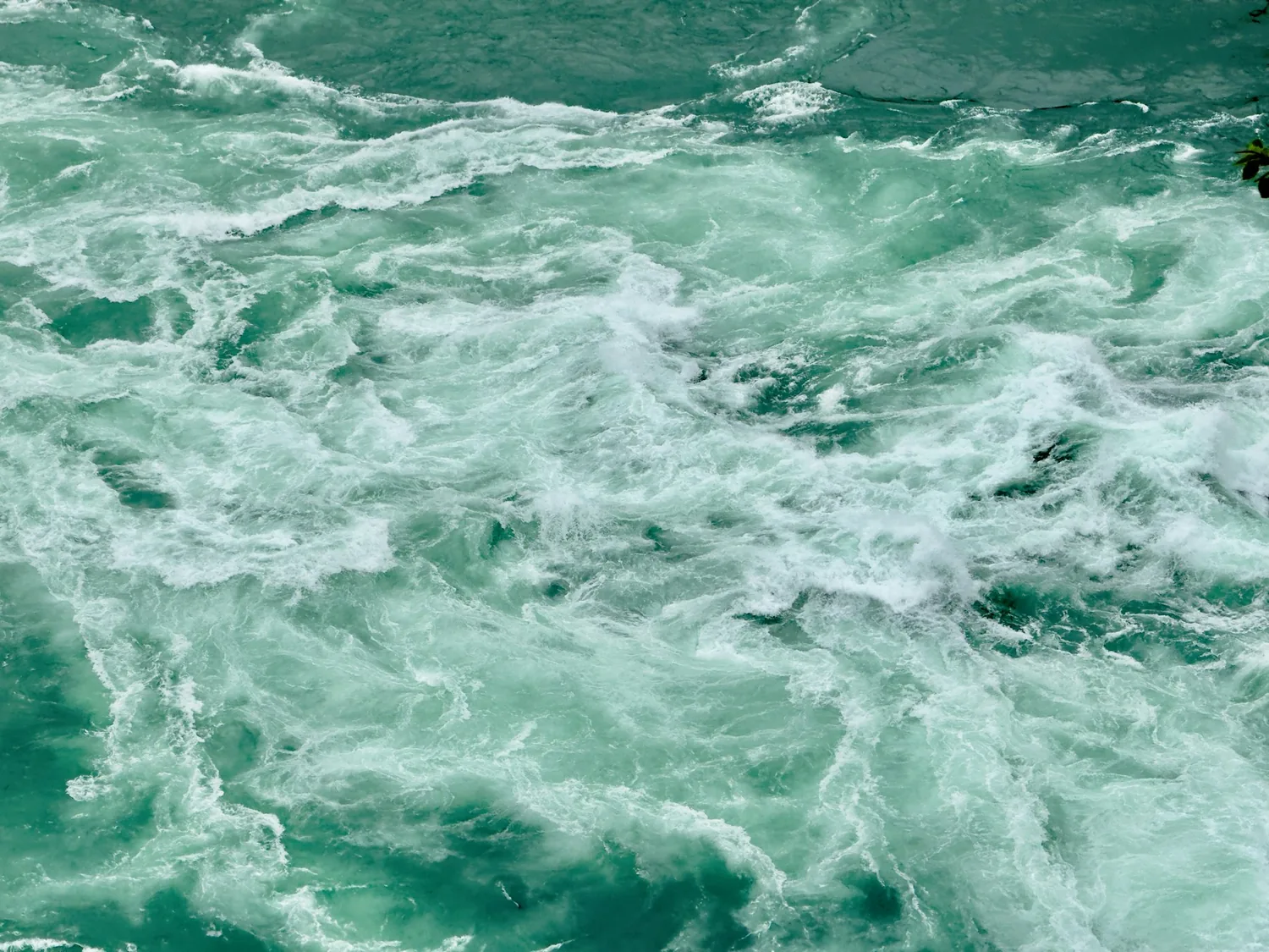 Courants d’eau turquoise en mouvement, photographiés près des chutes du Niagara
